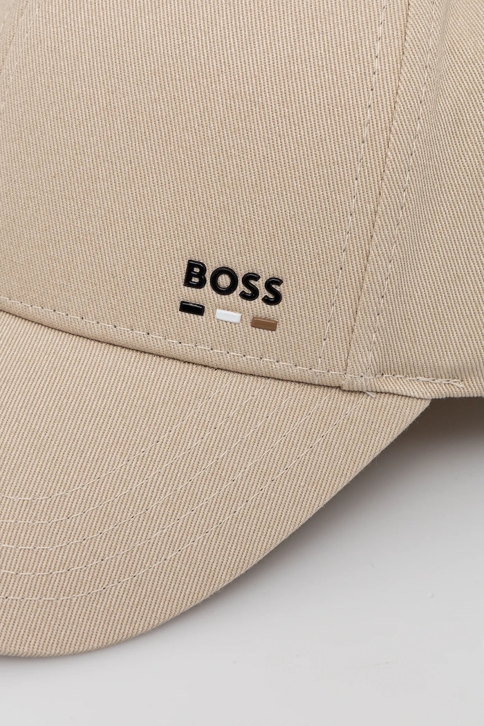 Akcesoria BOSS czapka z daszkiem bawełniana Zed-BOSS-Stripe 50539428 beżowy