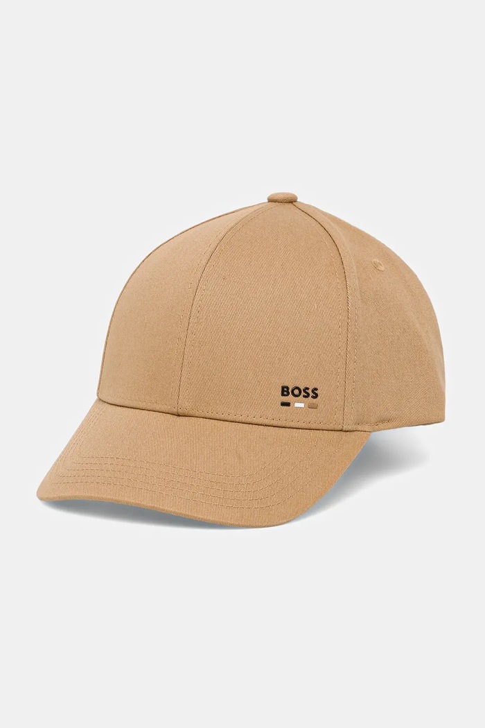 BOSS Czapka z daszkiem bawełniana Zed-BOSS-Stripe brązowy 50539428