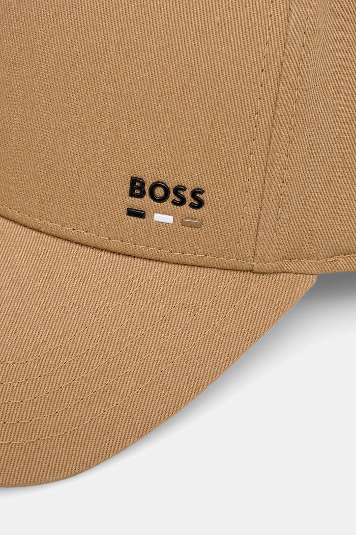 BOSS Czapka z daszkiem bawełniana Zed-BOSS-Stripe 50539428 brązowy SS25