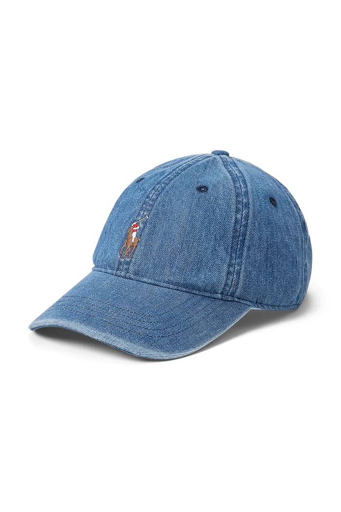 Βαμβακερό καπέλο του μπέιζμπολ Polo Ralph Lauren απλό μπλε 710957172