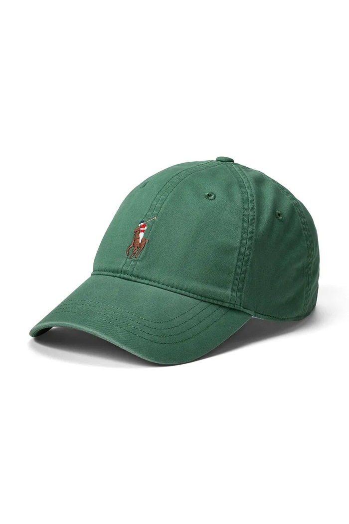 Бавовняна бейсболка Polo Ralph Lauren гладкий сірий 710960726