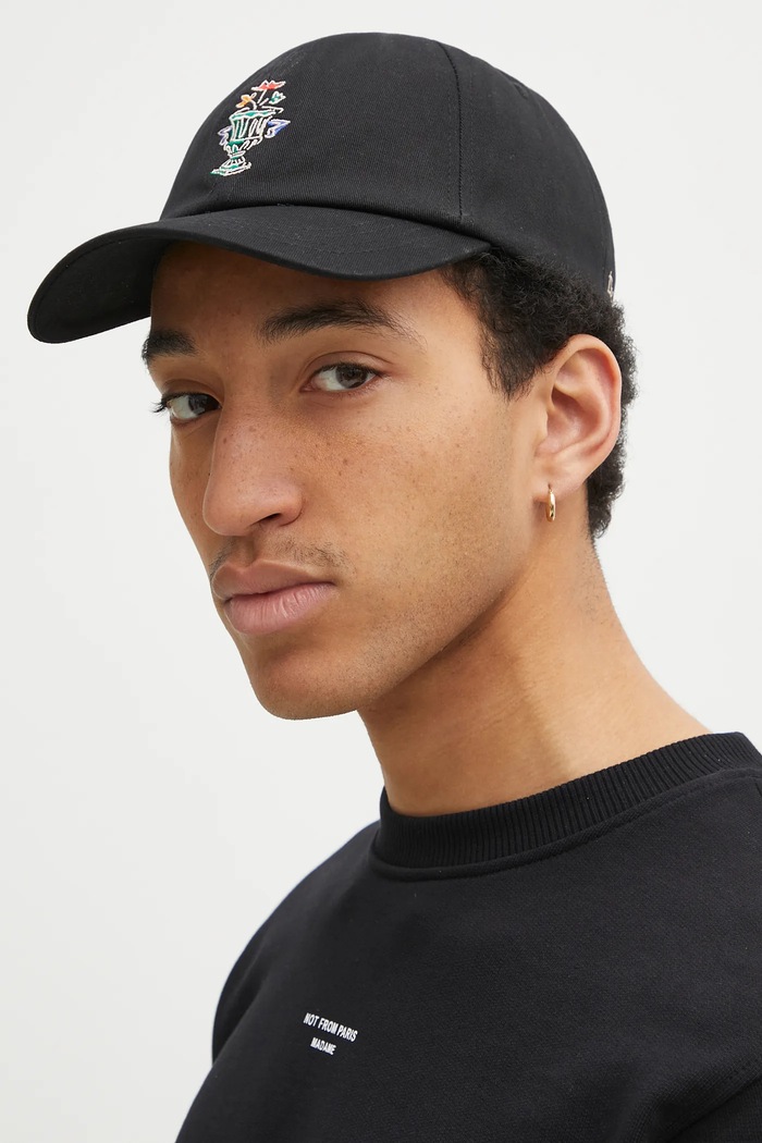 Drôle de Monsieur cotton baseball cap La Casquette Vase F.CP165.CO138.BL black SS25