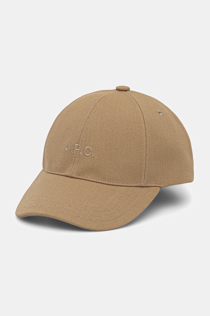 Bavlnená šiltovka A.P.C. casquette charlie nášivka béžová COGYX.M24069