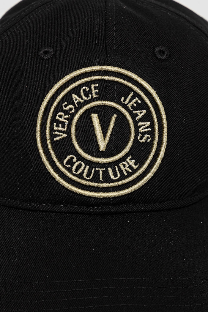 Versace Jeans Couture berretto da baseball in cotone 78GAZK26.ZG366 nero SS25