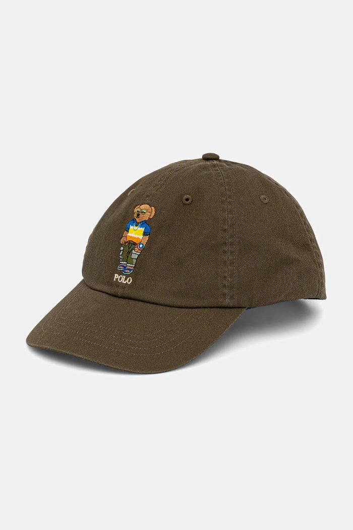 Pamučna kapa sa šiltom Polo Ralph Lauren natpis zelena 710966835