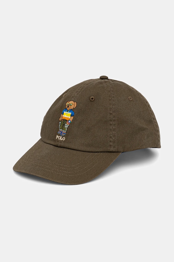 Pamučna kapa sa šiltom Polo Ralph Lauren natpis zelena 710966835