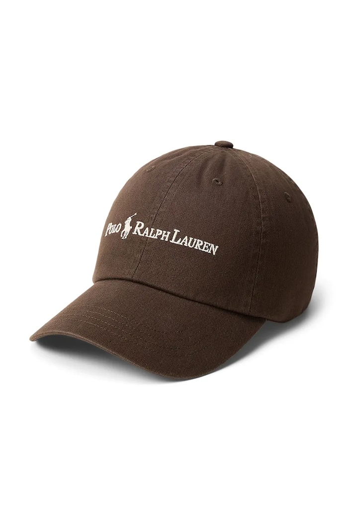 Polo Ralph Lauren Sport Cap czapka bejsbolówka bawełniana męska brązowy 710958055