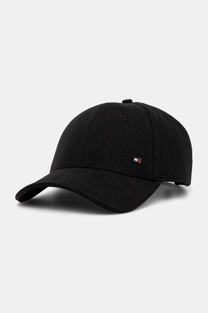 Tommy Hilfiger czapka z daszkiem bawełniana bawełna czarny AM0AM13164