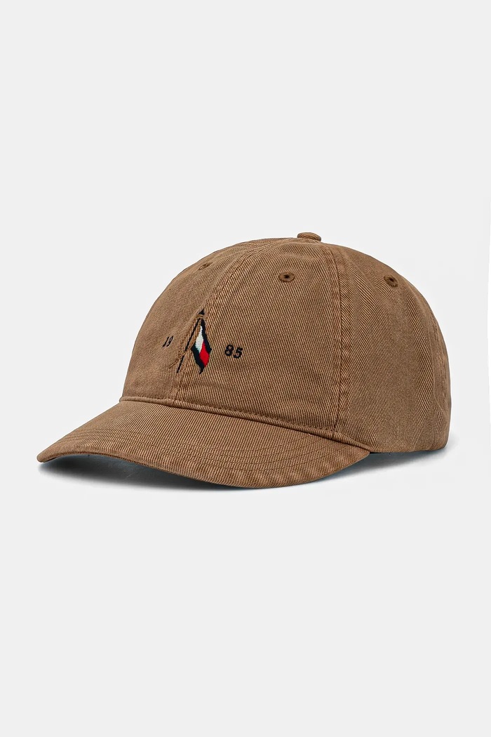 Tommy Hilfiger czapka z daszkiem bawełna brązowy AM0AM13348