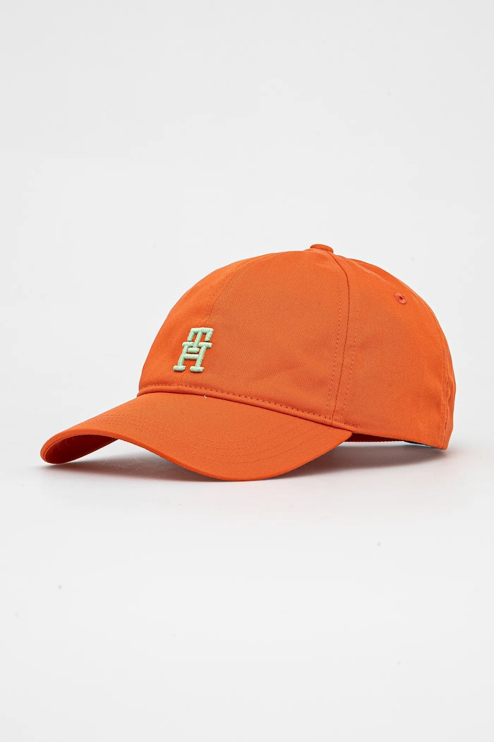 Tommy Hilfiger czapka z daszkiem bawełniana aplikacja pomarańczowy AM0AM13542