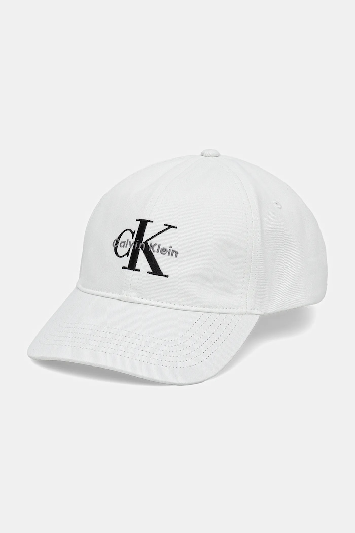 Calvin Klein șapcă pentru bărbați de bumbac bumbac alb LV04G5004G