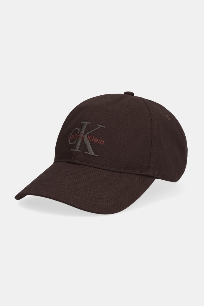 Calvin Klein șapcă pentru bărbați din bumbac bumbac maro LV04G5004G