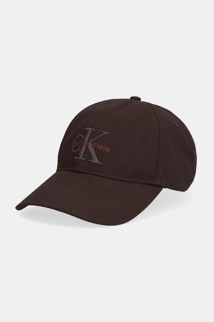 Calvin Klein șapcă pentru bărbați din bumbac bumbac maro LV04G5004G