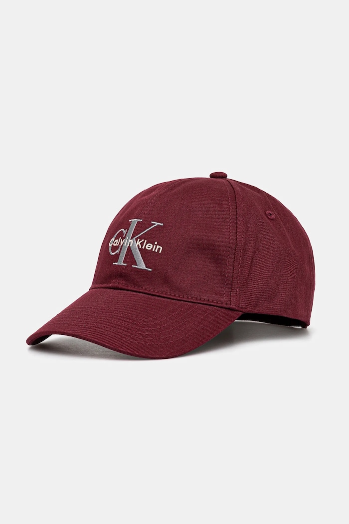 Calvin Klein kšiltovka pánská bavlněná bavlna burgundské LV04G5004G