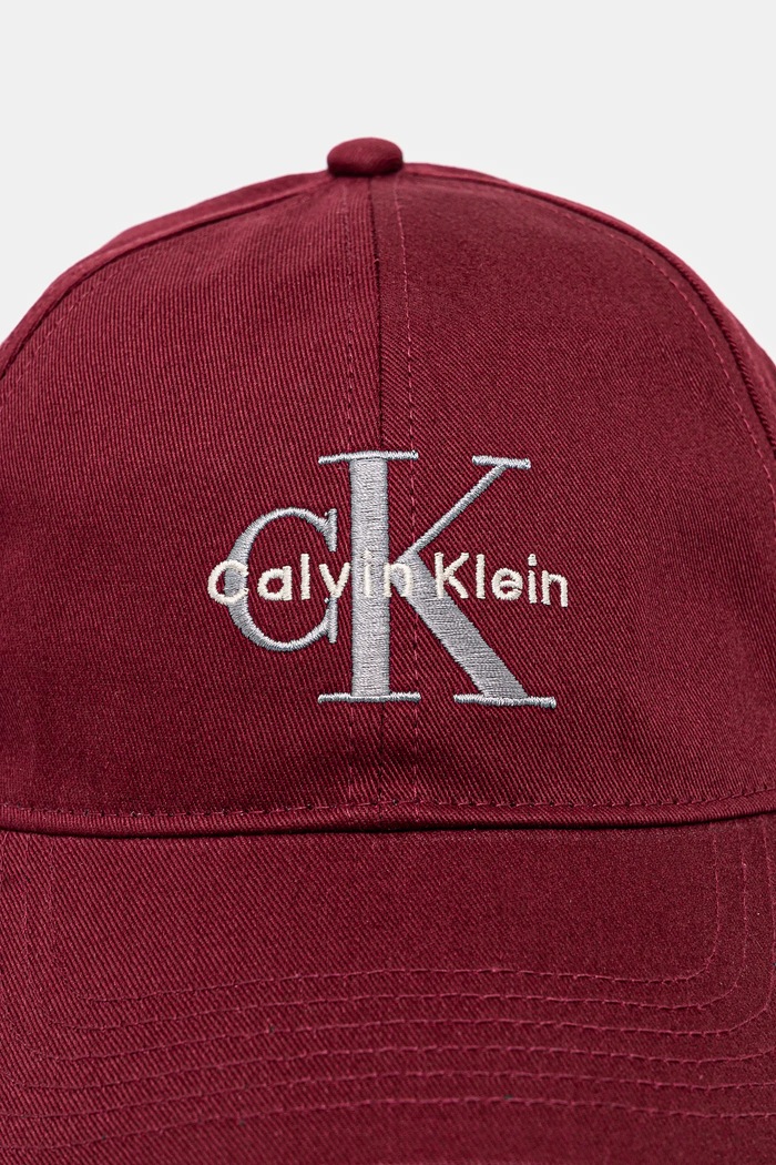 Calvin Klein kšiltovka pánská bavlněná LV04G5004G burgundské SS26