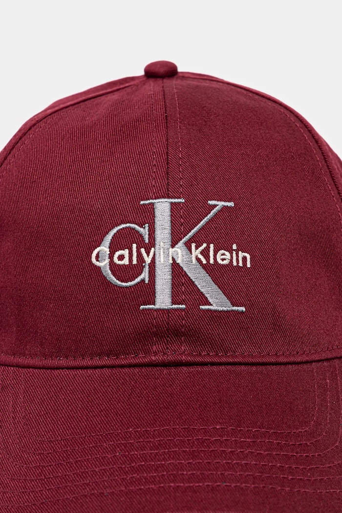 Calvin Klein kšiltovka pánská bavlněná LV04G5004G burgundské SS26