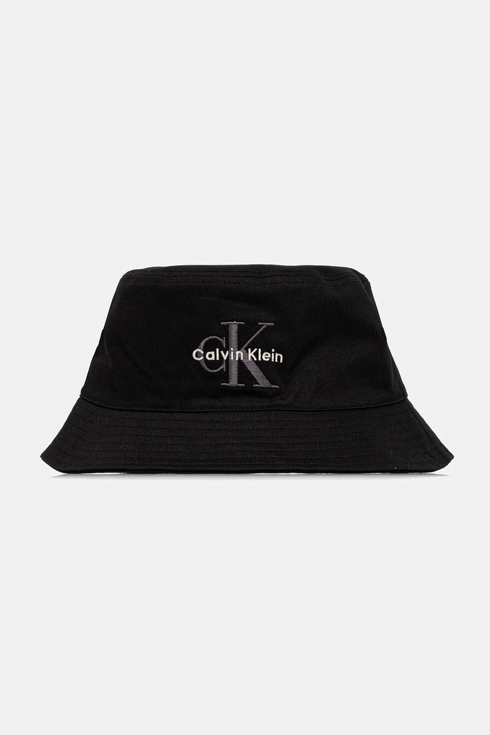 Calvin Klein Jeans καπέλο bucket ανδρικό βαμβακερό απλικέ μαύρο LV04G5020G