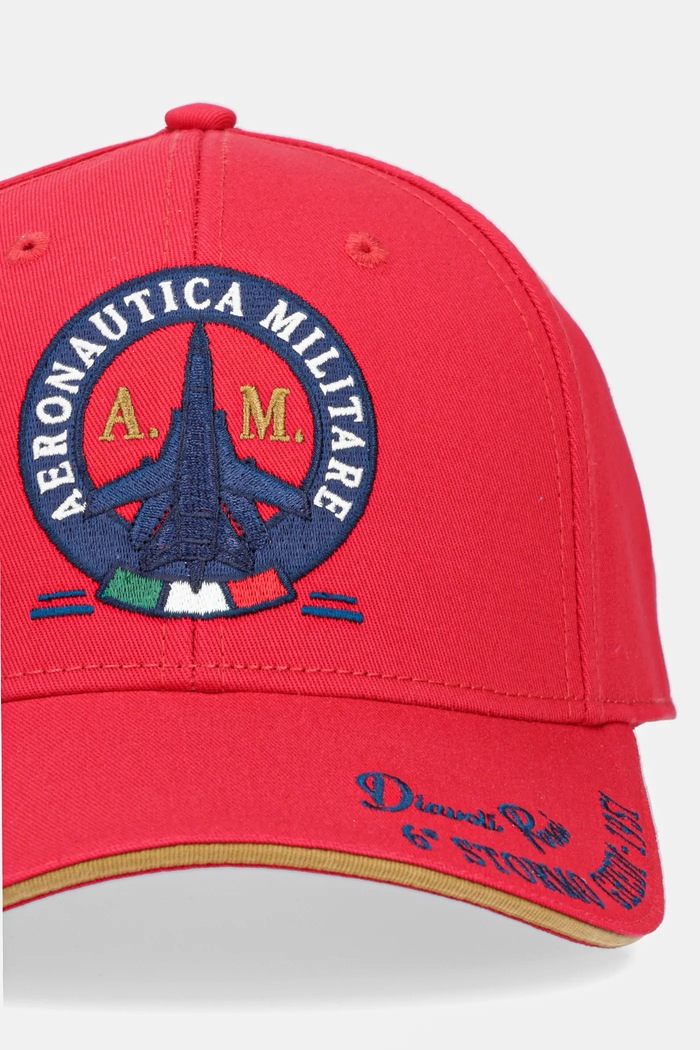 Bavlněná baseballová čepice Aeronautica Militare HA1208CT2261 červená SS25