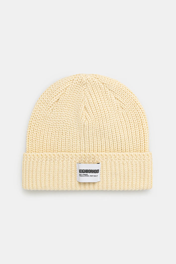 Čiapka s prímesou vlny NEIGHBORHOOD Jp Beanie jednofarebný béžová 242FUNH.HT01