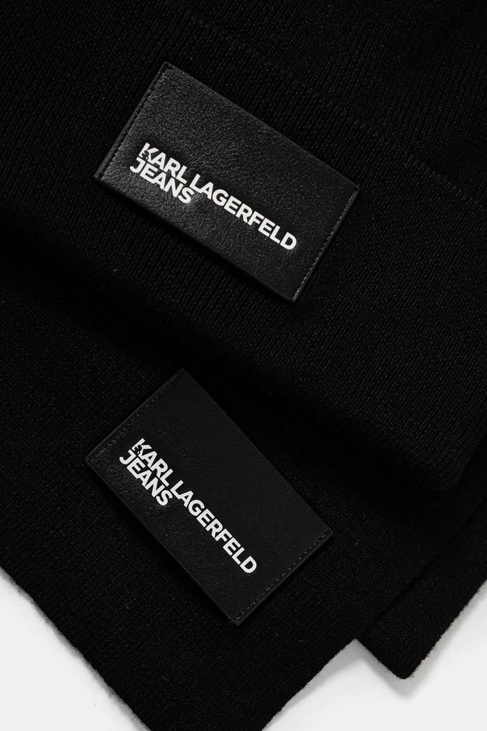 Karl Lagerfeld Jeans cappello e sciarpa con aggiunta di lana A1W33191 nero