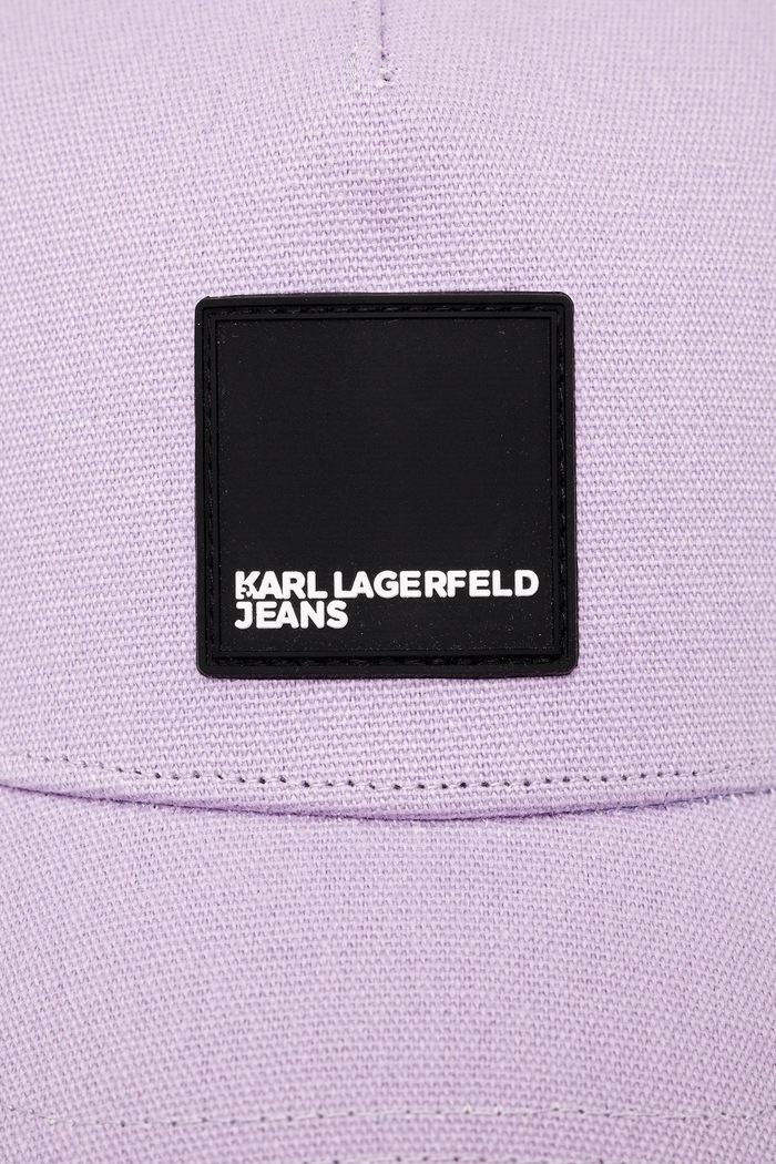 Karl Lagerfeld Jeans czapka z daszkiem bawełniana A1W33002 fioletowy SS26