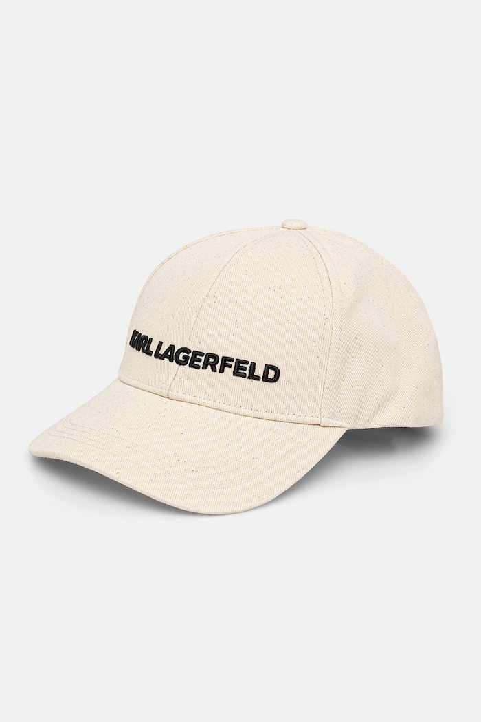 Karl Lagerfeld pamut baseball sapka aplikációval bézs A1W33071