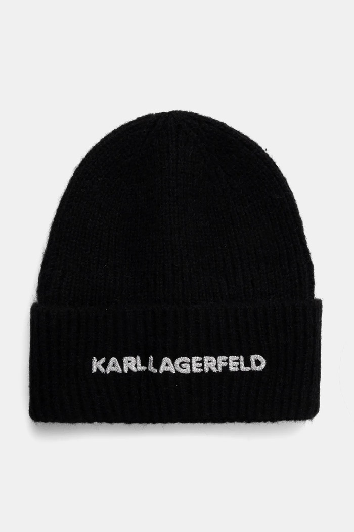 Karl Lagerfeld sapka gyapjú keverékből aplikációval fekete A1W33156