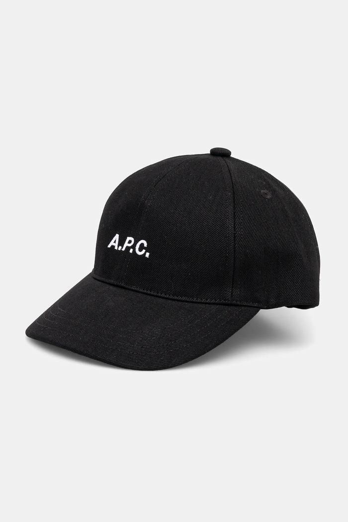 A.P.C. Бавовняна бейсболка A.P.C. casquette charlie чорний COHFK.M24069