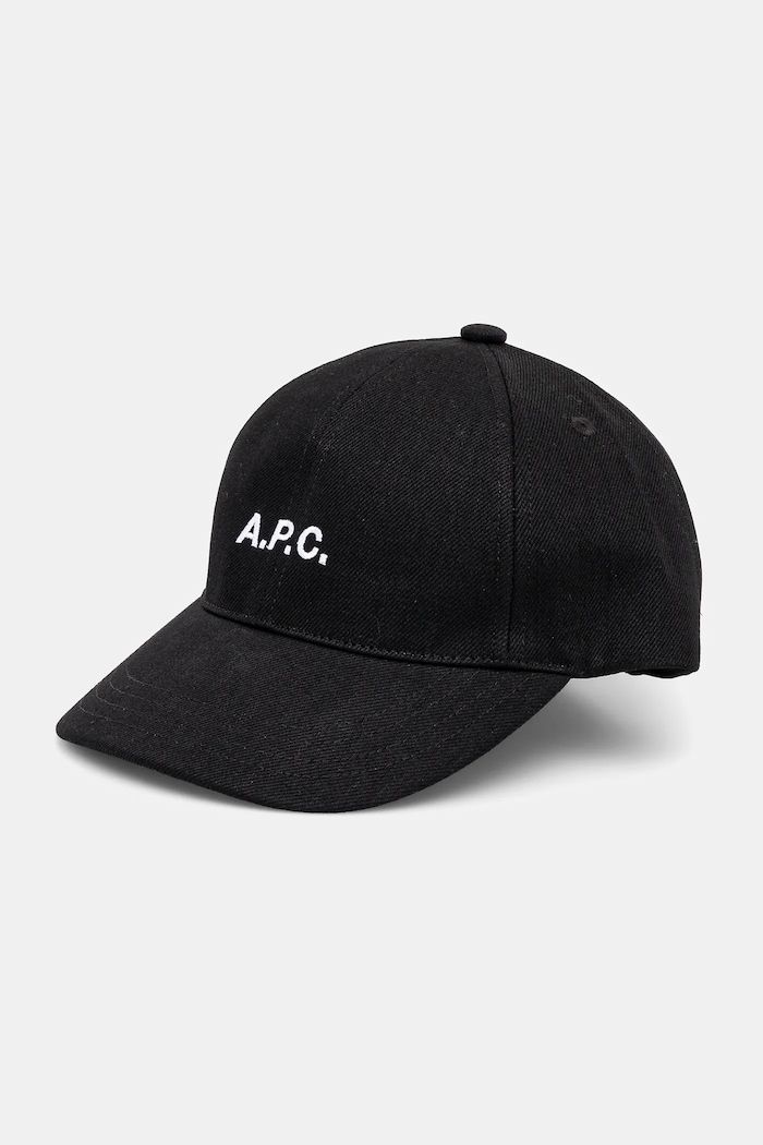 A.P.C. Бавовняна бейсболка A.P.C. casquette charlie чорний COHFK.M24069