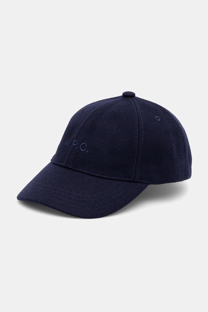 Μάλλινο γείσο A.P.C. casquette charlie μαλλί σκούρο μπλε WOARV.M24069