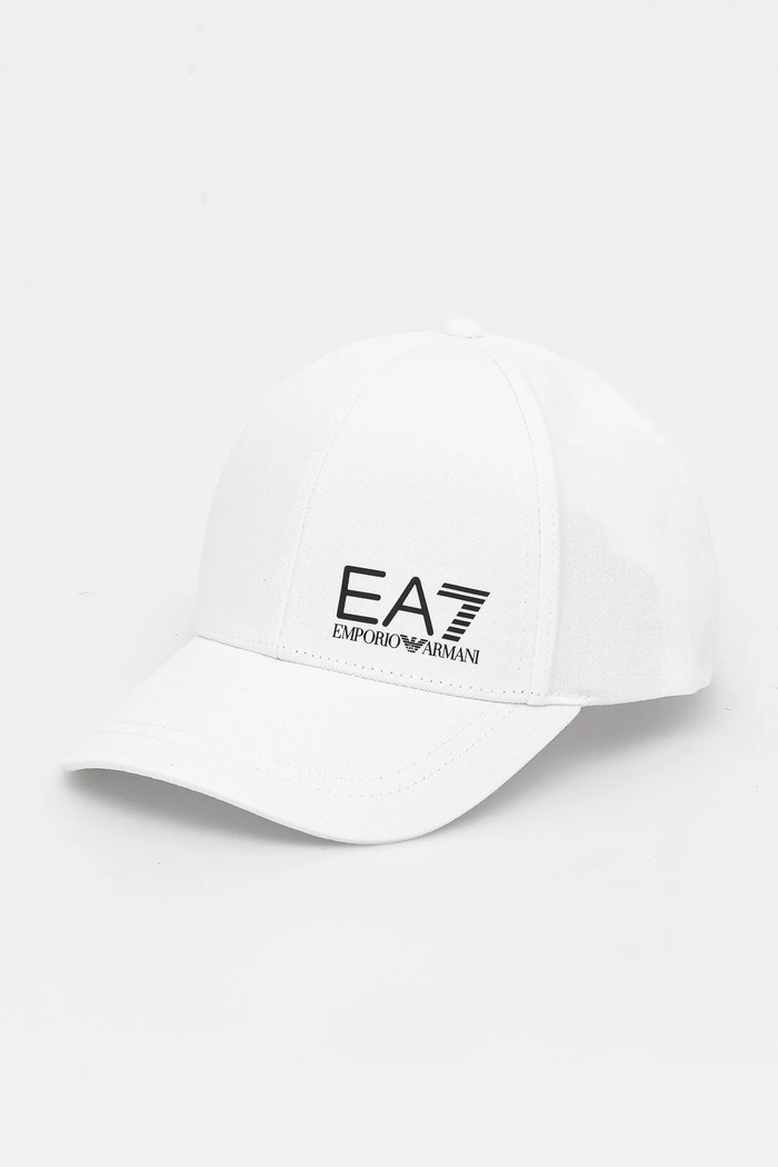 EA7 Emporio Armani czapka z daszkiem bawełniana bawełna biały AF11989.7X000005
