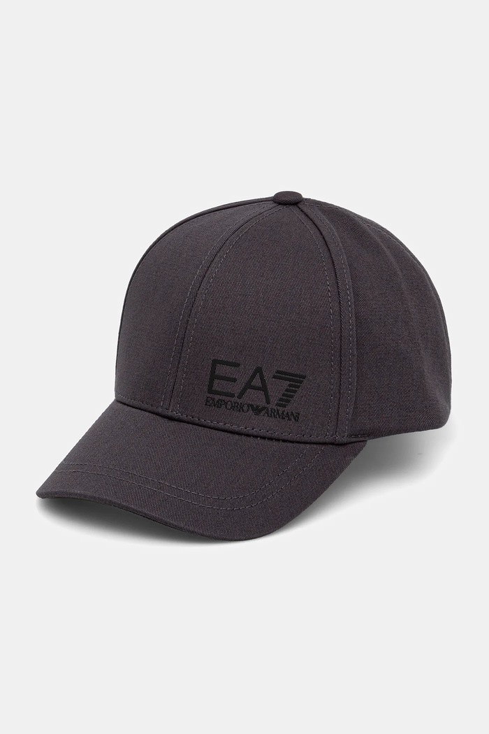 EA7 Emporio Armani czapka z daszkiem bawełniana bawełna szary AF11989.7X000005