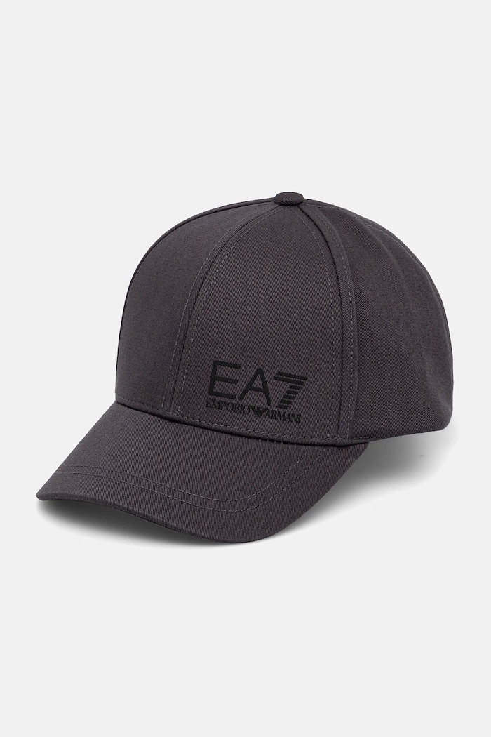 EA7 Emporio Armani czapka z daszkiem bawełniana bawełna szary AF11989.7X000005