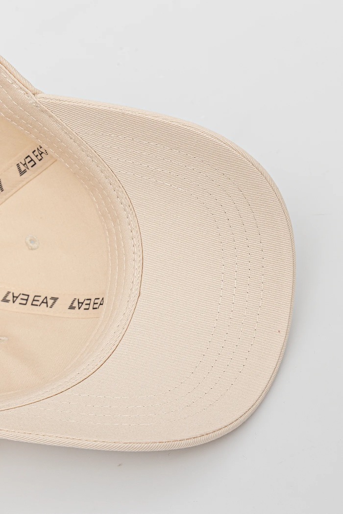 EA7 Emporio Armani czapka z daszkiem bawełniana beżowy AF11989.7X000047