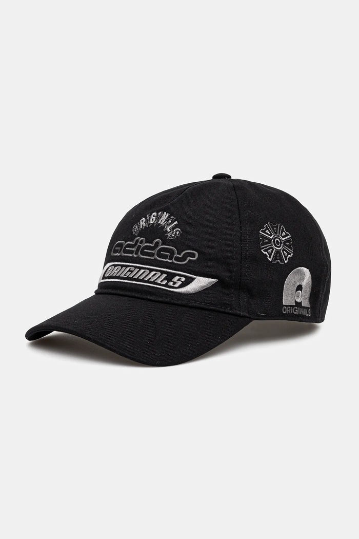 Pamučna kapa sa šiltom adidas Originals SPONSORS natpis crna JD1002