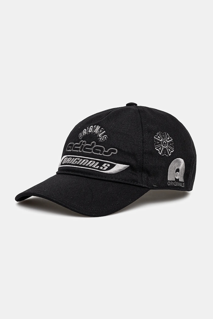 Pamučna kapa sa šiltom adidas Originals SPONSORS natpis crna JD1002