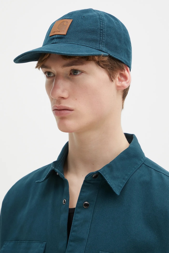 Καπέλο Carhartt WIP Canvas Cap I034347.2P0XX τιρκουάζ SS25