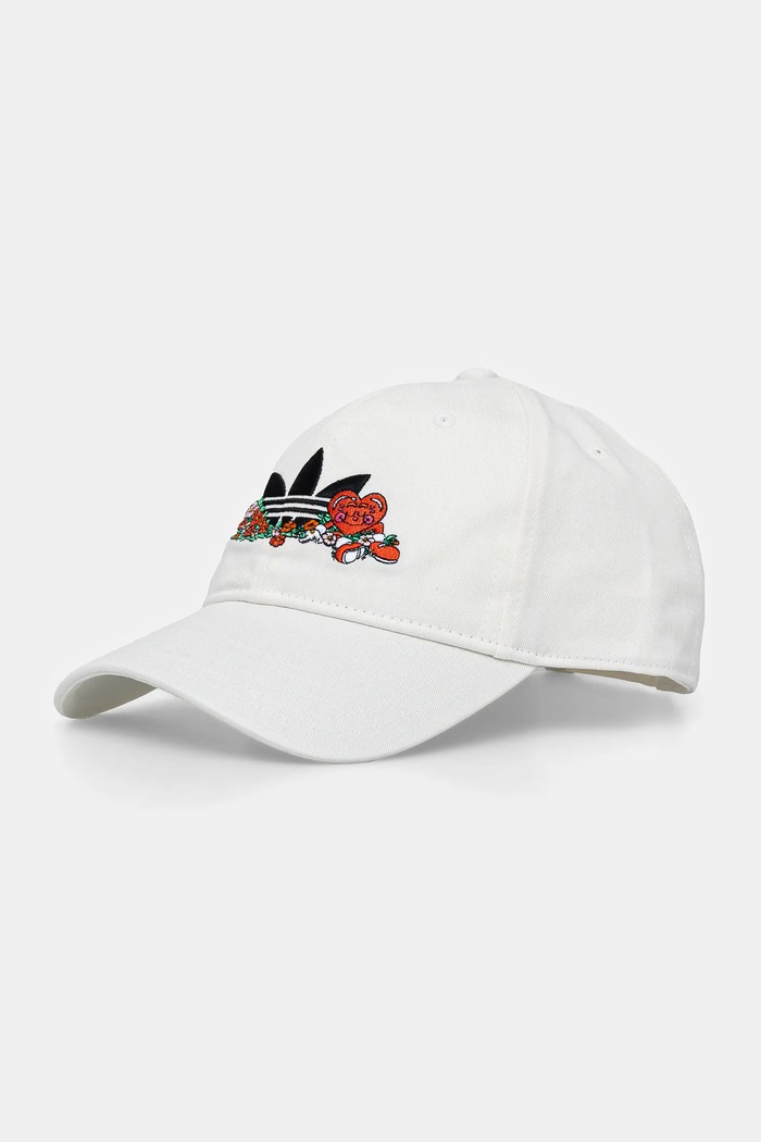 adidas Originals czapka z daszkiem bawełniana Nelson aplikacja biały JD0991