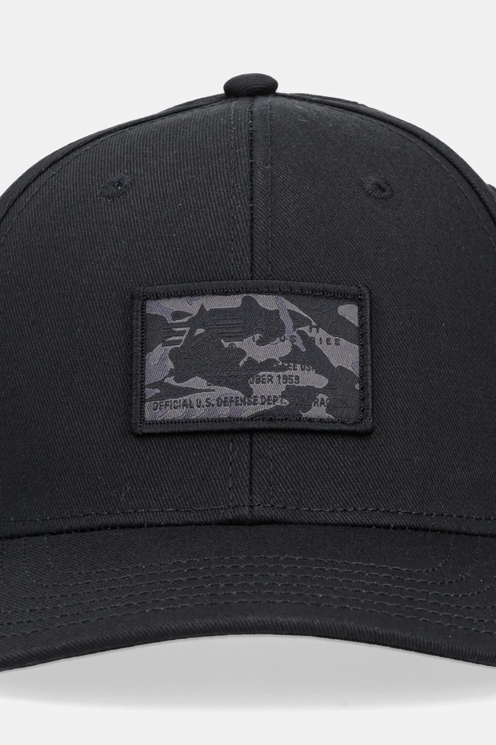 Βαμβακερό καπέλο του μπέιζμπολ Alpha Industries Crew Camo Cap 156903 μαύρο SS25