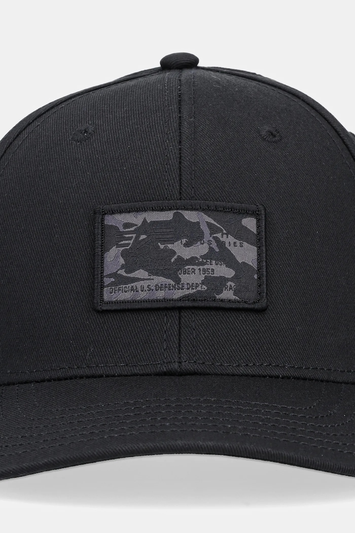 Βαμβακερό καπέλο του μπέιζμπολ Alpha Industries Crew Camo Cap 156903 μαύρο SS25