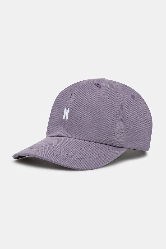 Norse Projects czapka z daszkiem bawełniana Twill Sports Cap aplikacja fioletowy N80.0001.6018