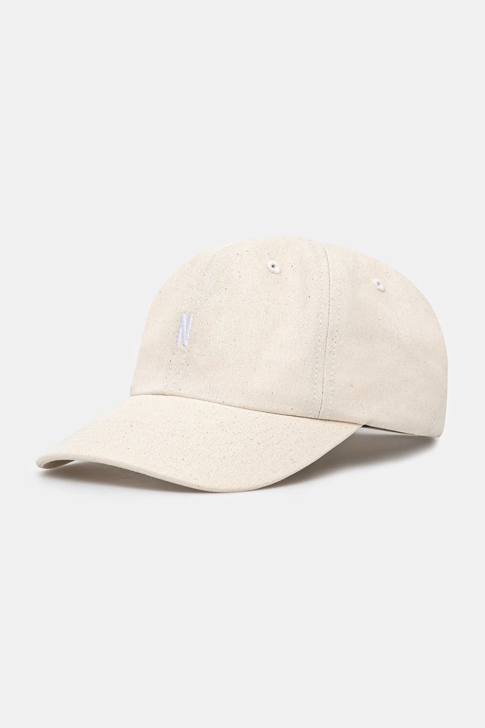 Norse Projects czapka z daszkiem bawełniana Twill Sports Cap aplikacja beżowy N80.0001.0203