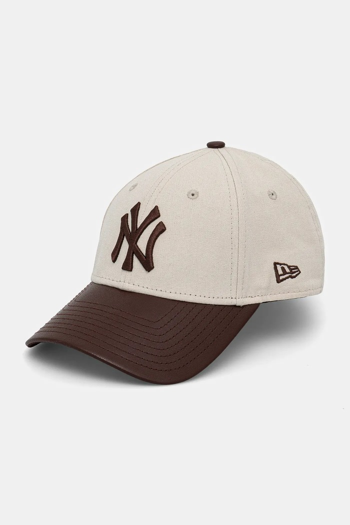 New Era czapka z daszkiem bawełniana aplikacja beżowy 60595387