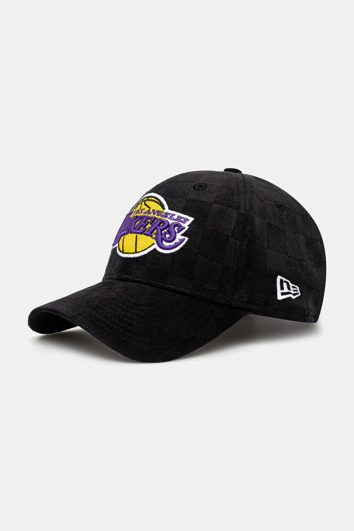 Velur baseball kapa New Era Tonal Check 940 Lakers Našitek črna 60595440