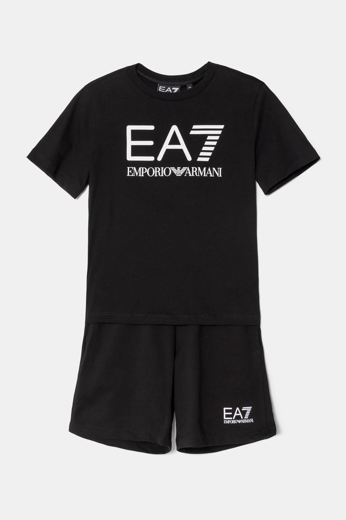 EA7 Emporio Armani komplet bawełniany dziecięcy nadruk czarny 7B000043.AF10378