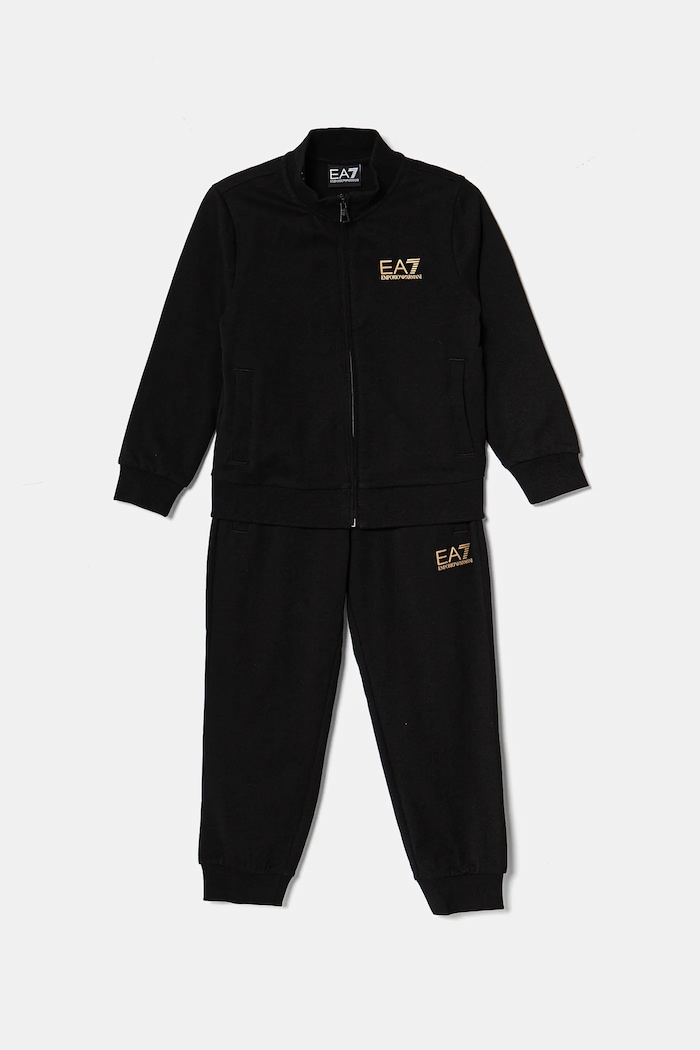 EA7 Emporio Armani komplet dresowy dziecięcy bawełniany nadruk czarny 7B000030.AF10380