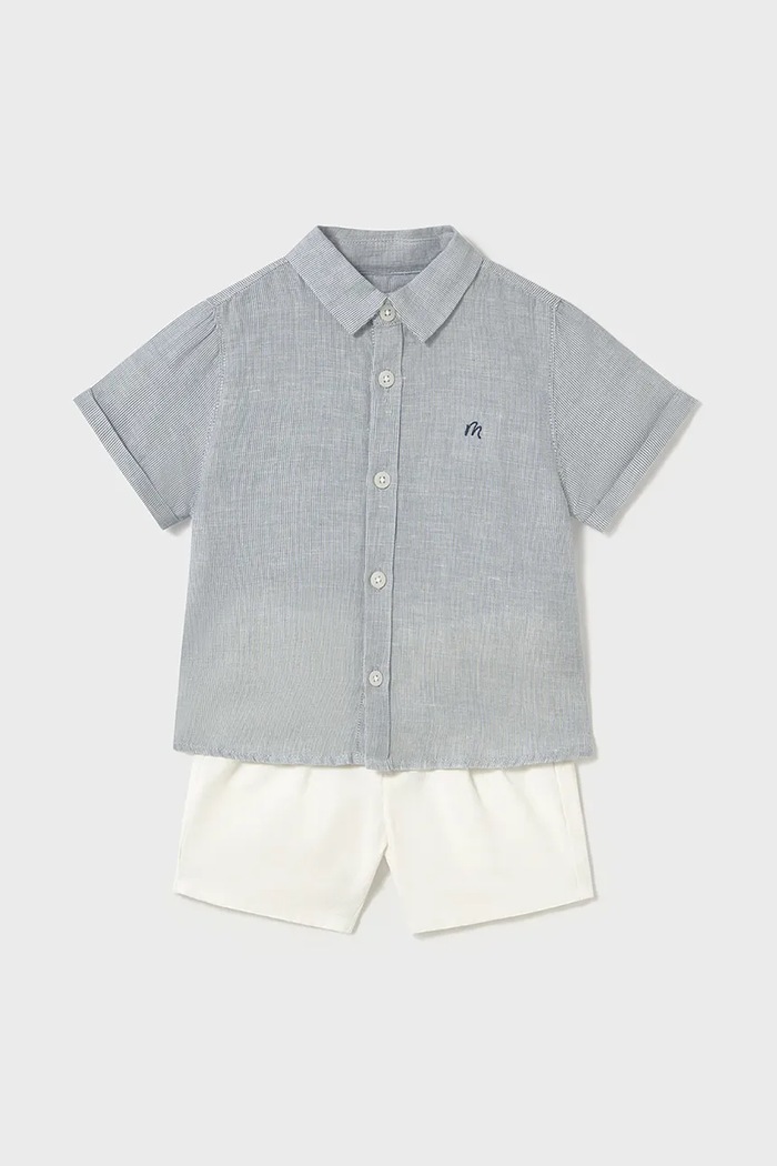 Set za bebe s primjesom lana Mayoral 1251.3A.Baby.PPYA plava SS25