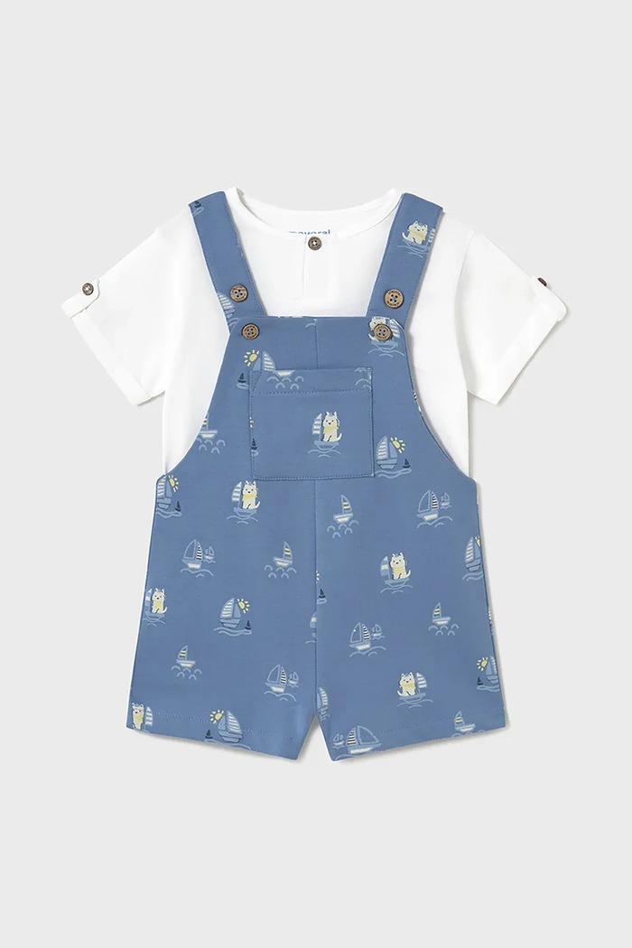 Mayoral set de bumbac pentru bebelusi bumbac albastru 1650.3F.Baby.PPYA