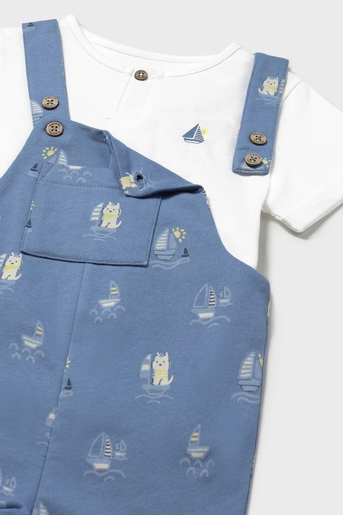 Băieți Mayoral set de bumbac pentru bebelusi 1650.3F.Baby.PPYA albastru