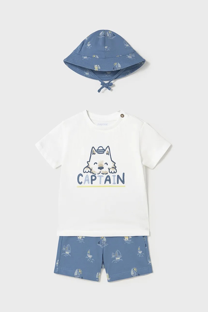 Mayoral Set de bumbac pentru bebelusi 1655.3E.Baby.PPYA albastru SS25